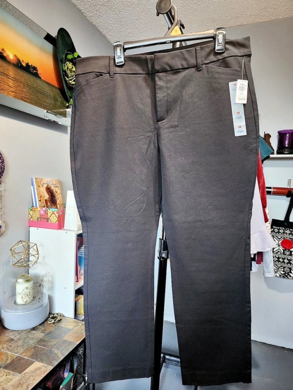 Old Navy High-Rise Pixie Skinny Ankle Pants Gray Petite 18 Nwt